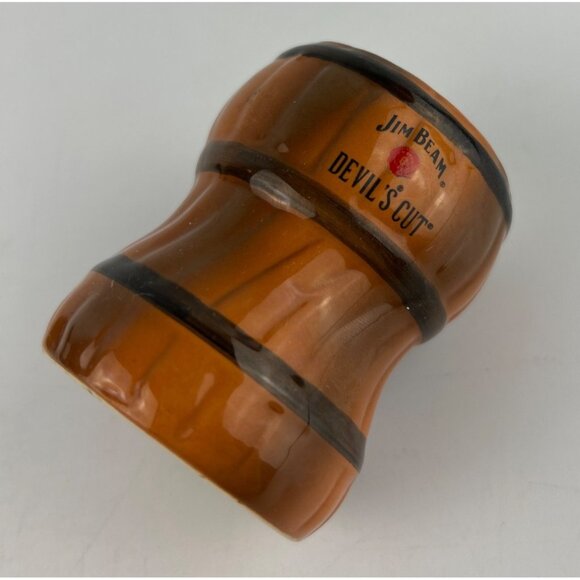 Jim Beam Devils Cut Barrel Ceramic & Glass Barrel Vintage Shot Glass Set - Picture 6 of 6